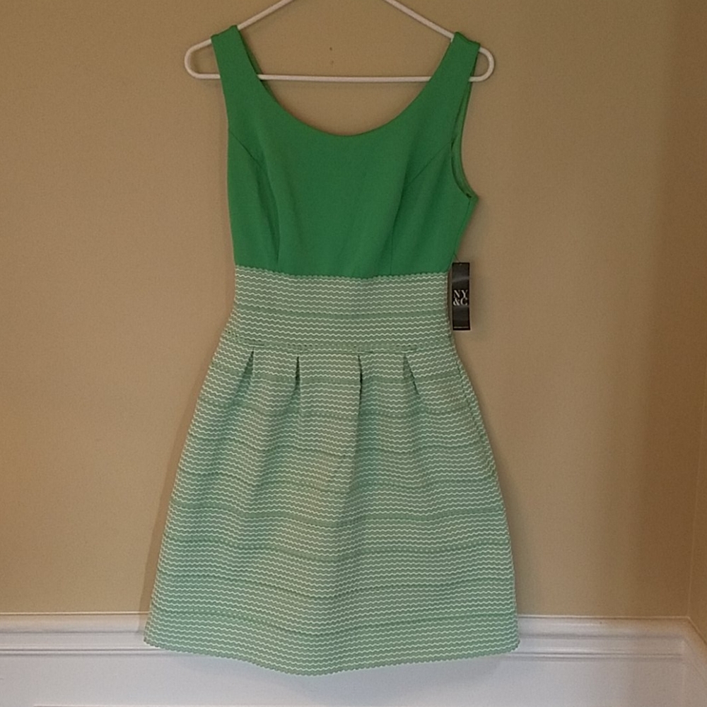 New York and Company green dress